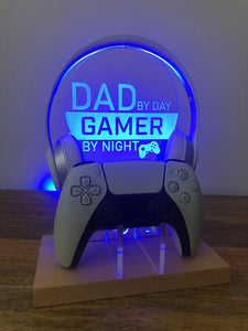 Dad By Day - Headset And Controller Stand - Personalised Gift Studio