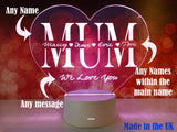 Mum Heart Lamp - Gift for Mum