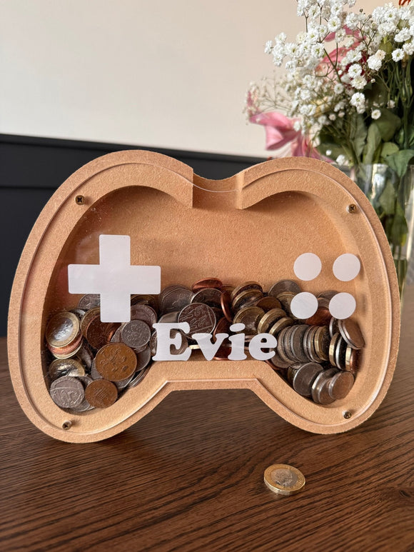 Children's Money Box - Gaming Console Controller Shaped | Personalised Gift - Personalised Gift Studio