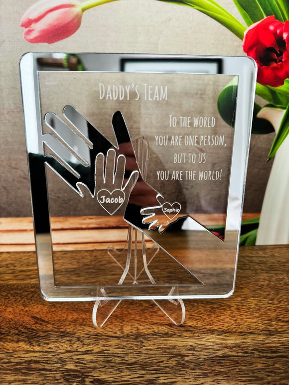Hands Down Best Dad - Mirror Frame - Gift For Dad - Personalised Gift Studio