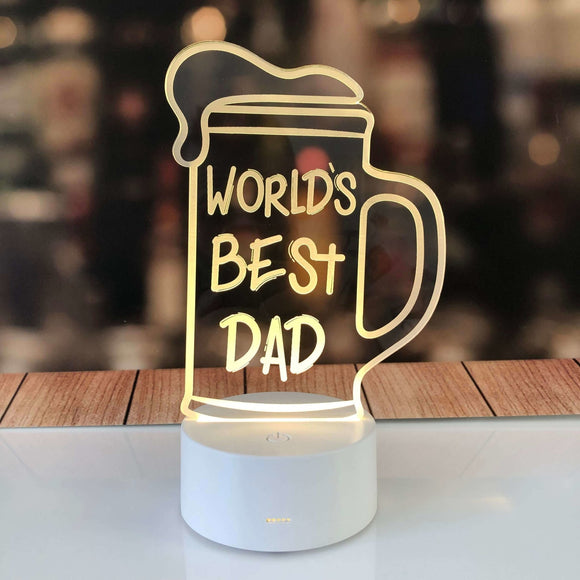 Best Dad Beer Glass Light
