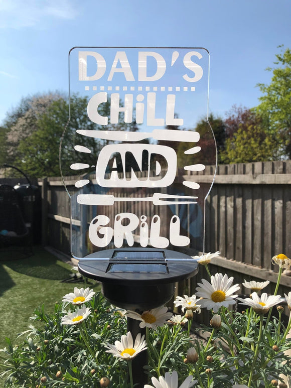 Chill And Grill - Solar Garden Light - Personalised Gift Studio