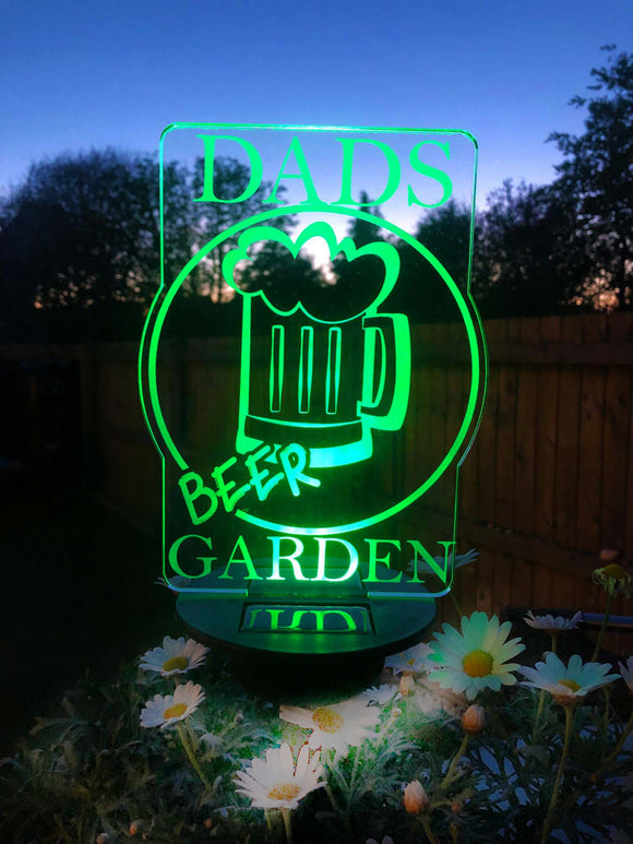 Dads BEER Garden Solar Lights - Personalised Gift Studio