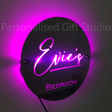 Personalised Name Mirror - Light Up Circle Mirror - Personalised Gift Studio