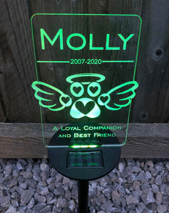 Pet Memorial For Garden- Garden Solar Lights - Personalised Gift Studio