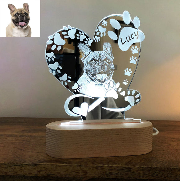 Pet Memorial Lamp - Your Pets Photo Engraved