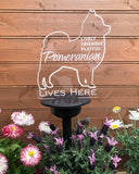Pomeranian Solar Powered Garden Sign - Personalised Gift Studio